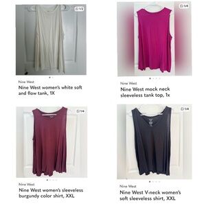 4 Piece Nine West Tank Top Bundle – Women’s XL/XXL – Soft Stretch Tops